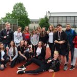 grupa uczniów w Klubie Lekkoatletycznym Lechia Gdańsk