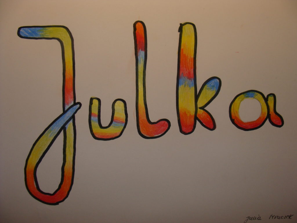 Julia Mruczek z kl. 6c - napisała imię "Julka"