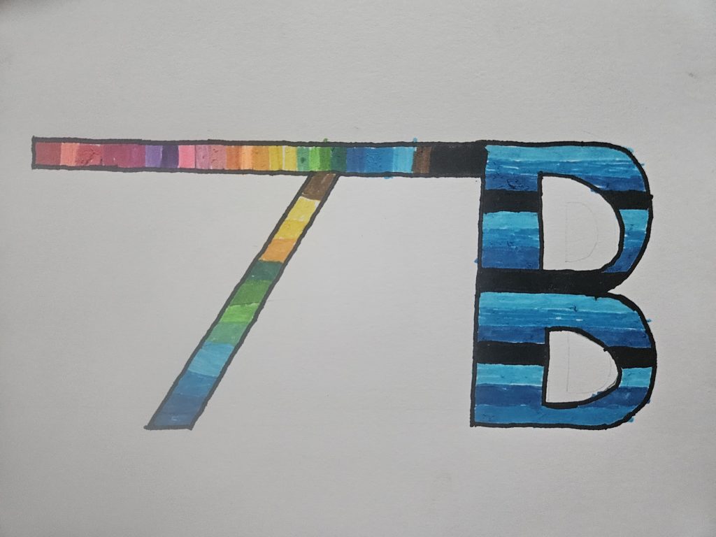 Praca przedstawia dwie połączone literki T i B