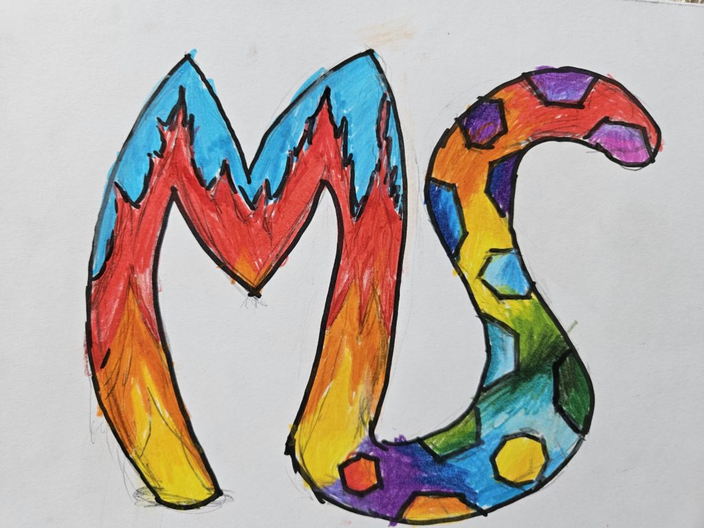 Na pracy dwie złączone z sobą literki: M i S