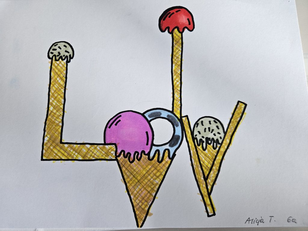 Na rysunku napis - "Lody"