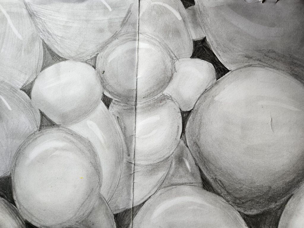 Na rysunku wycieniowane, trójwymiarowe kule