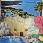 W terenie z kwiatami i palmą budynek inspirowany piaszczystymi górami. Za budynkiem morze a na linii horyzontu góry